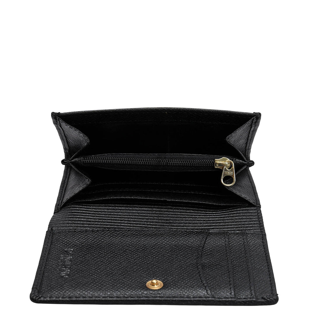 Croco Leather Ladies Wallet - Black