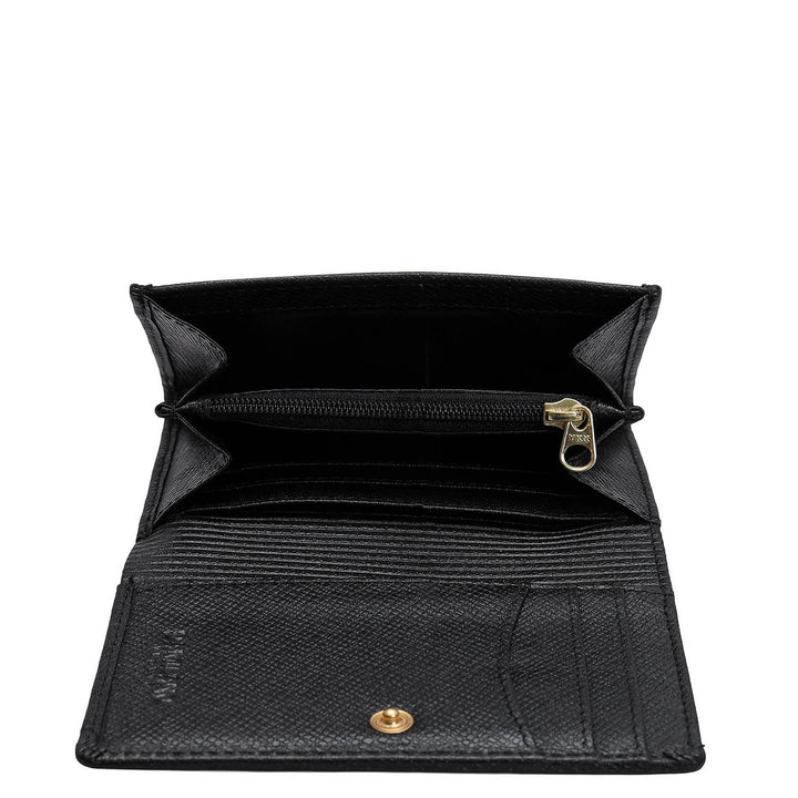 Croco Leather Ladies Wallet - Black