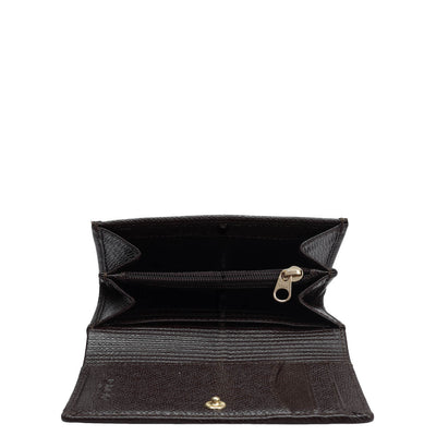 Croco Leather Ladies Wallet - Brown