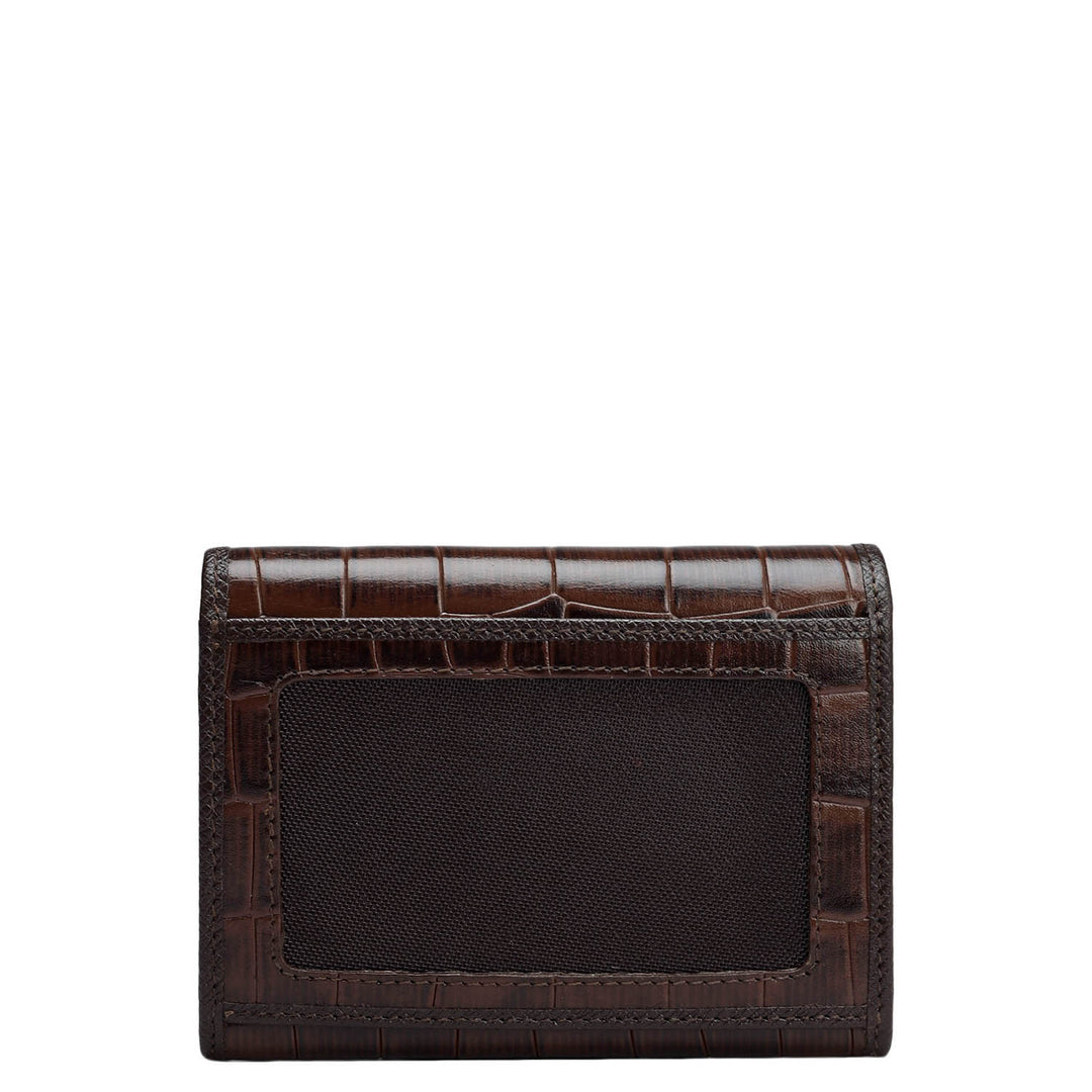 Croco Leather Ladies Wallet - Brown
