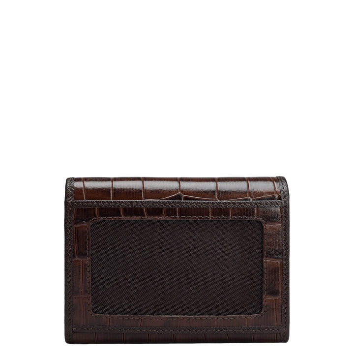 Croco Leather Ladies Wallet - Brown