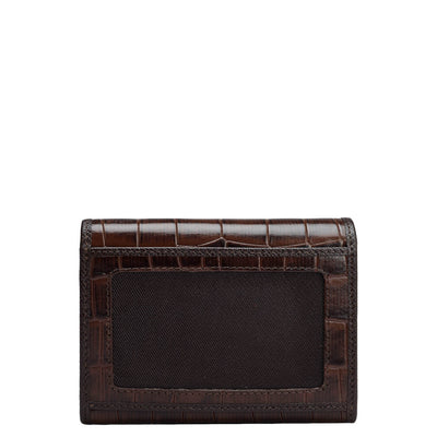 Croco Leather Ladies Wallet - Brown