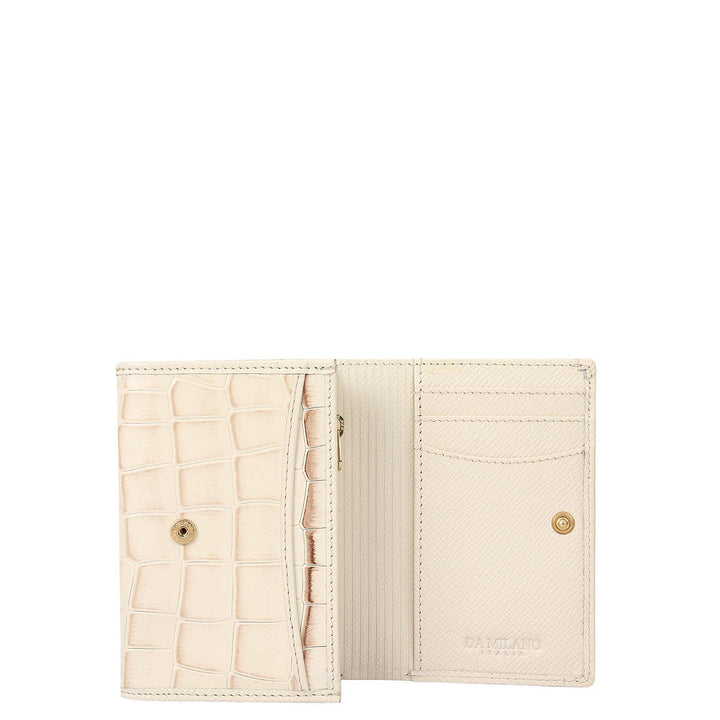 Croco Leather Ladies Wallet - Marshmallow