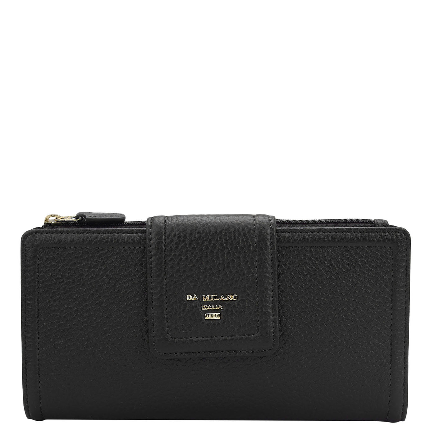 Wax Leather Ladies Wallet - Black