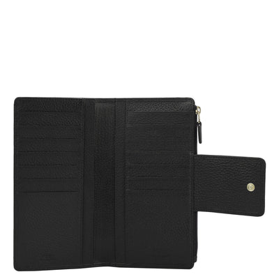 Wax Leather Ladies Wallet - Black
