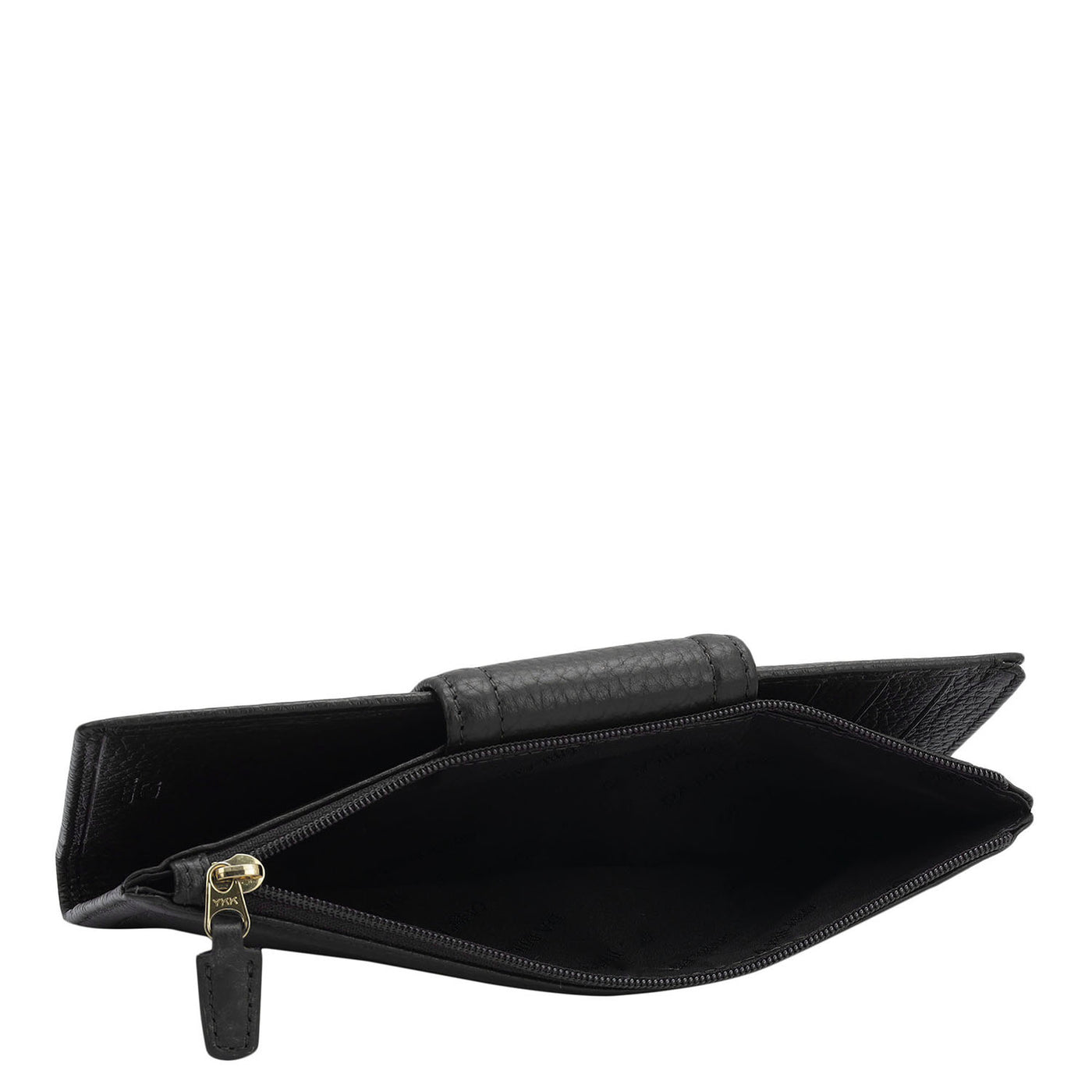 Wax Leather Ladies Wallet - Black