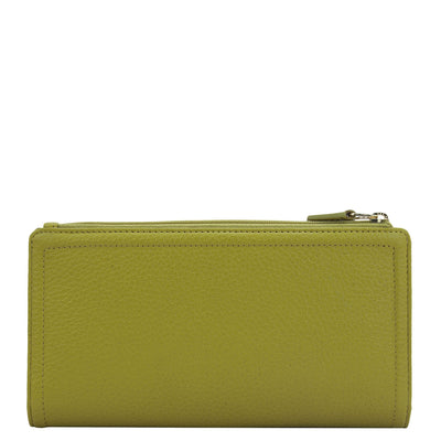 Wax Leather Ladies Wallet - Green Tea