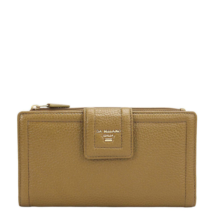 Wax Leather Ladies Wallet - Lime