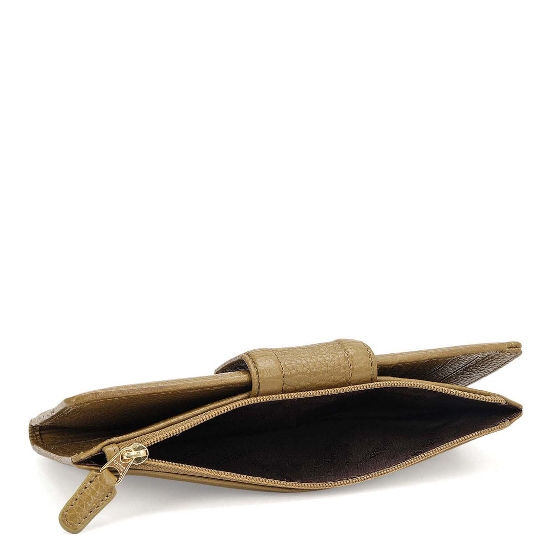 Wax Leather Ladies Wallet - Lime