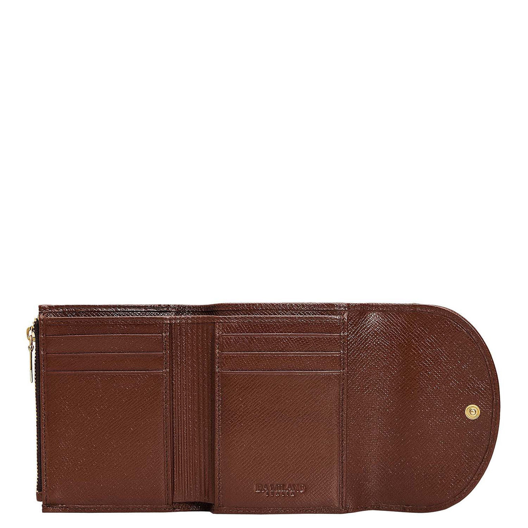 Croco Leather Ladies Wallet - Brown