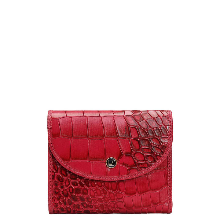 Croco Leather Ladies Wallet - Plumberry