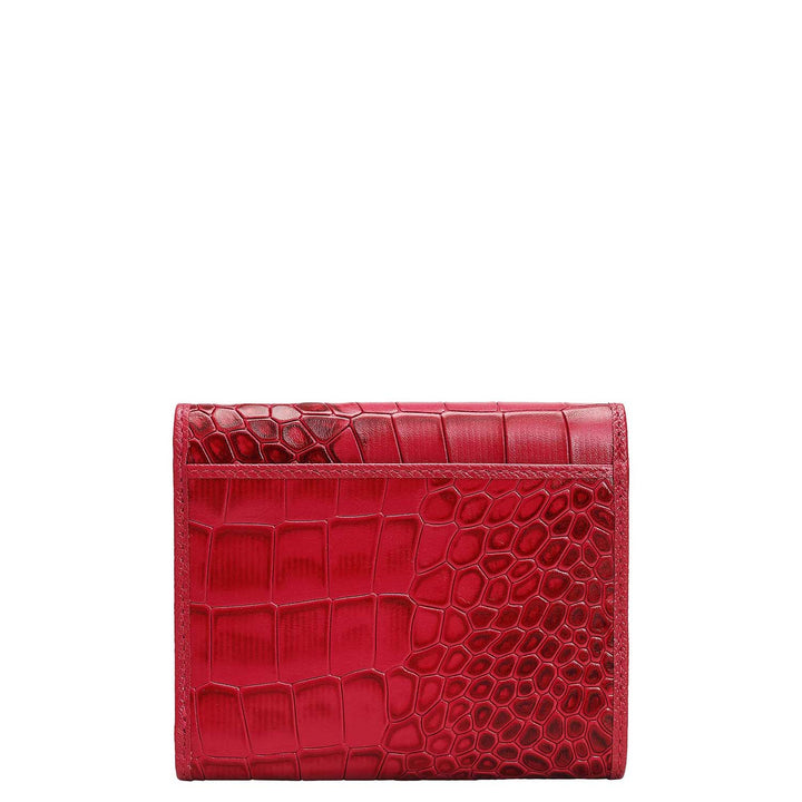 Croco Leather Ladies Wallet - Plumberry