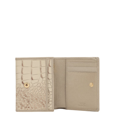 Croco Leather Ladies Wallet - Frost