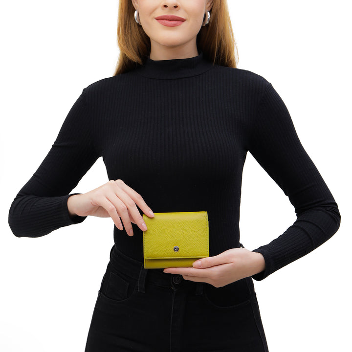 Wax Leather Ladies Wallet - Green Tea