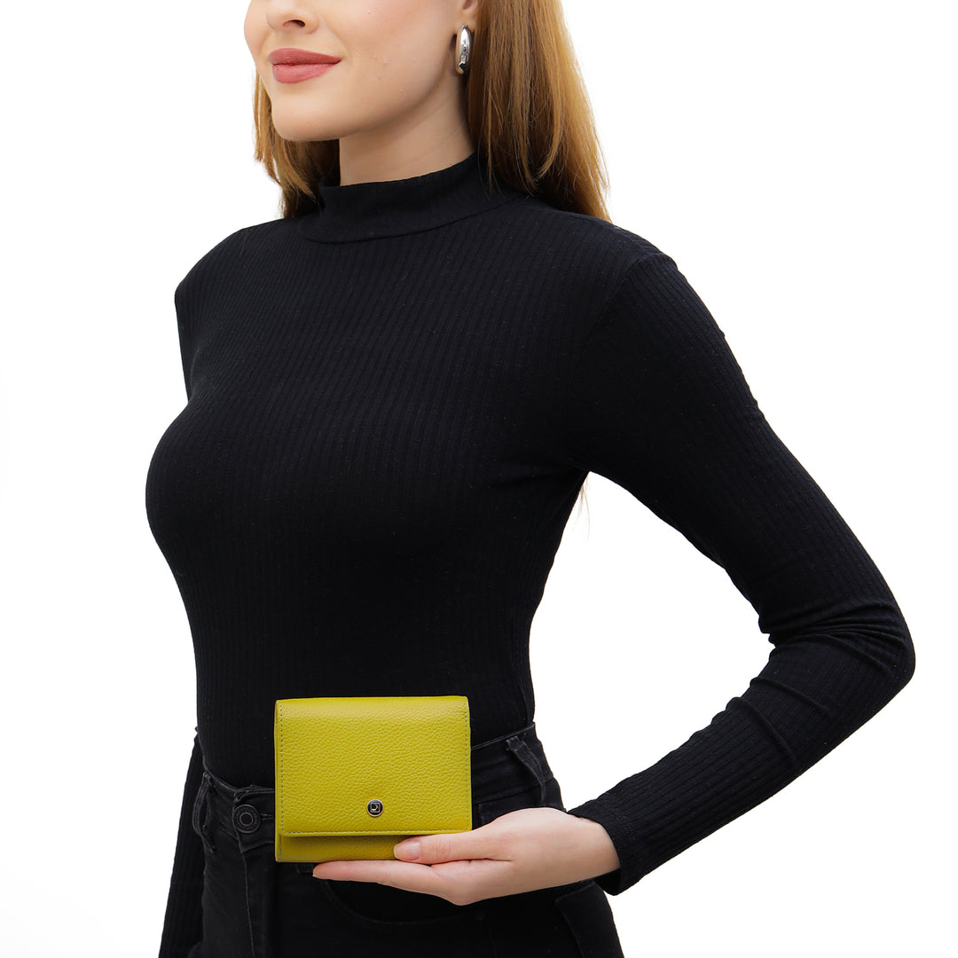 Wax Leather Ladies Wallet - Green Tea