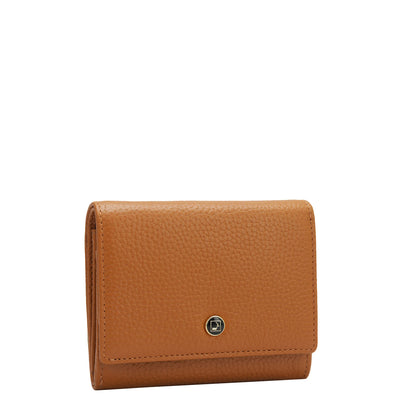 Wax Leather Ladies Wallet - Orange