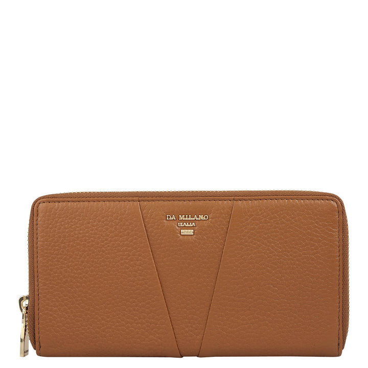 Wax Leather Ladies Wallet - Caramel