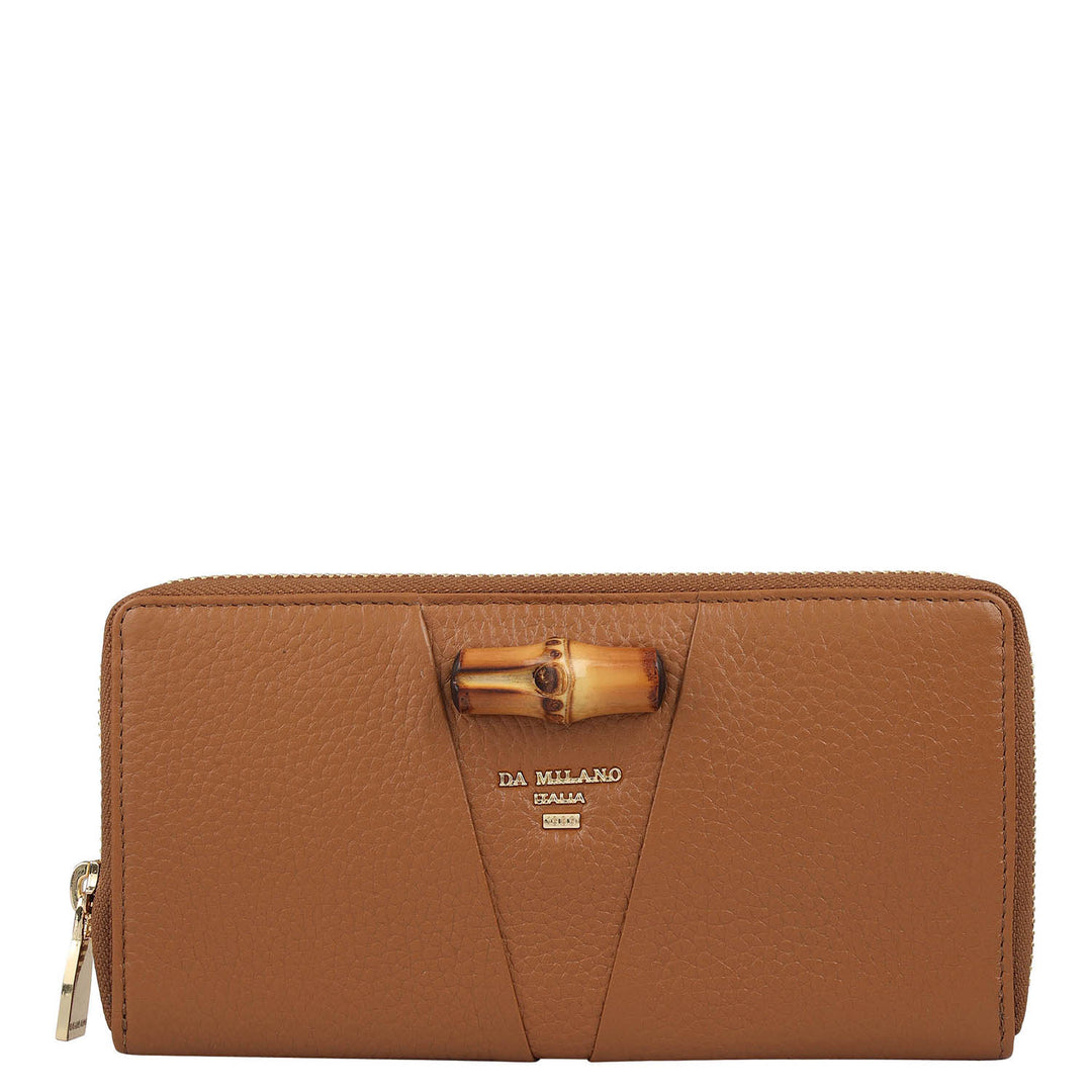 Wax Leather Ladies Wallet - Caramel