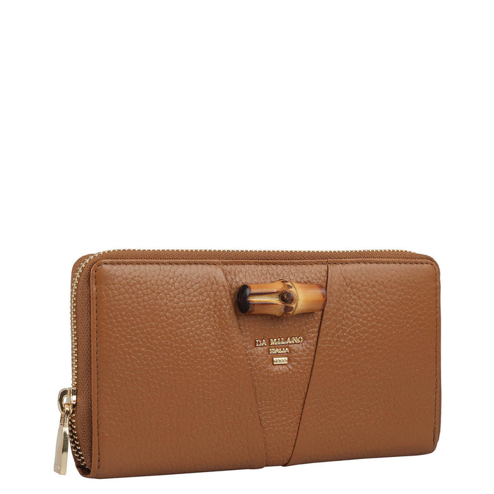 Wax Leather Ladies Wallet - Caramel