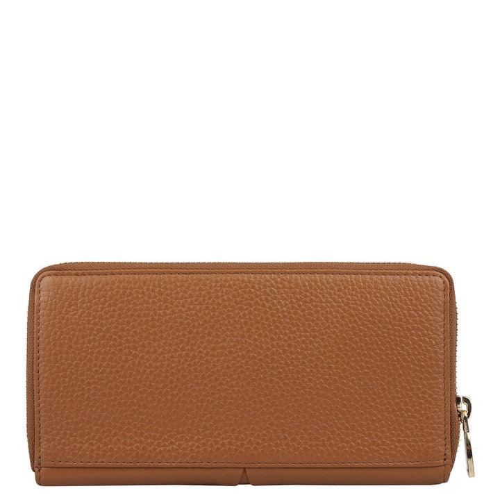 Wax Leather Ladies Wallet - Caramel