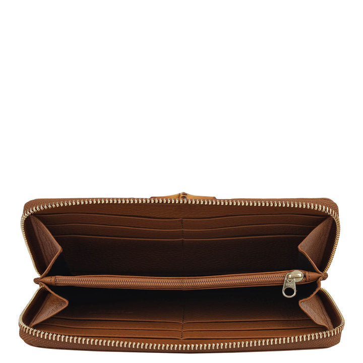 Wax Leather Ladies Wallet - Caramel