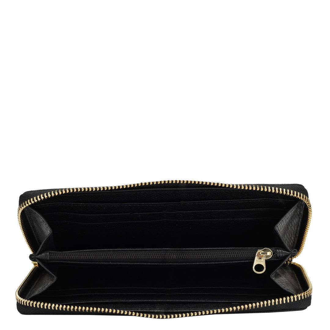 Franzy Leather Ladies Wallet - Black