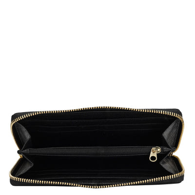 Franzy Leather Ladies Wallet - Black