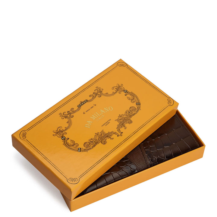 Croco Franzy Leather Ladies Wallet - Brown