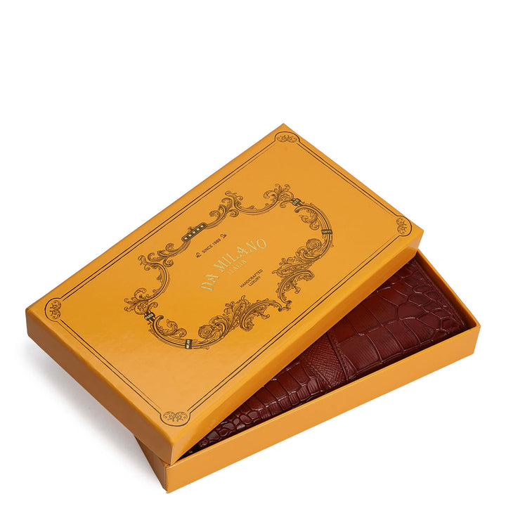 Croco Franzy Leather Ladies Wallet - Cherry