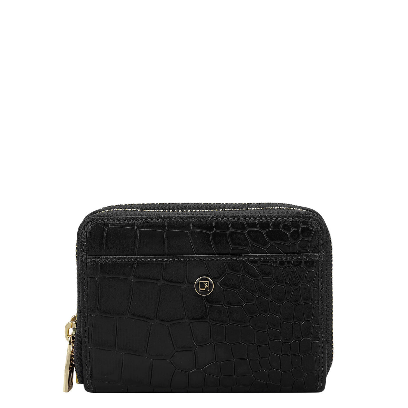 Croco Leather Ladies Wallet - Black