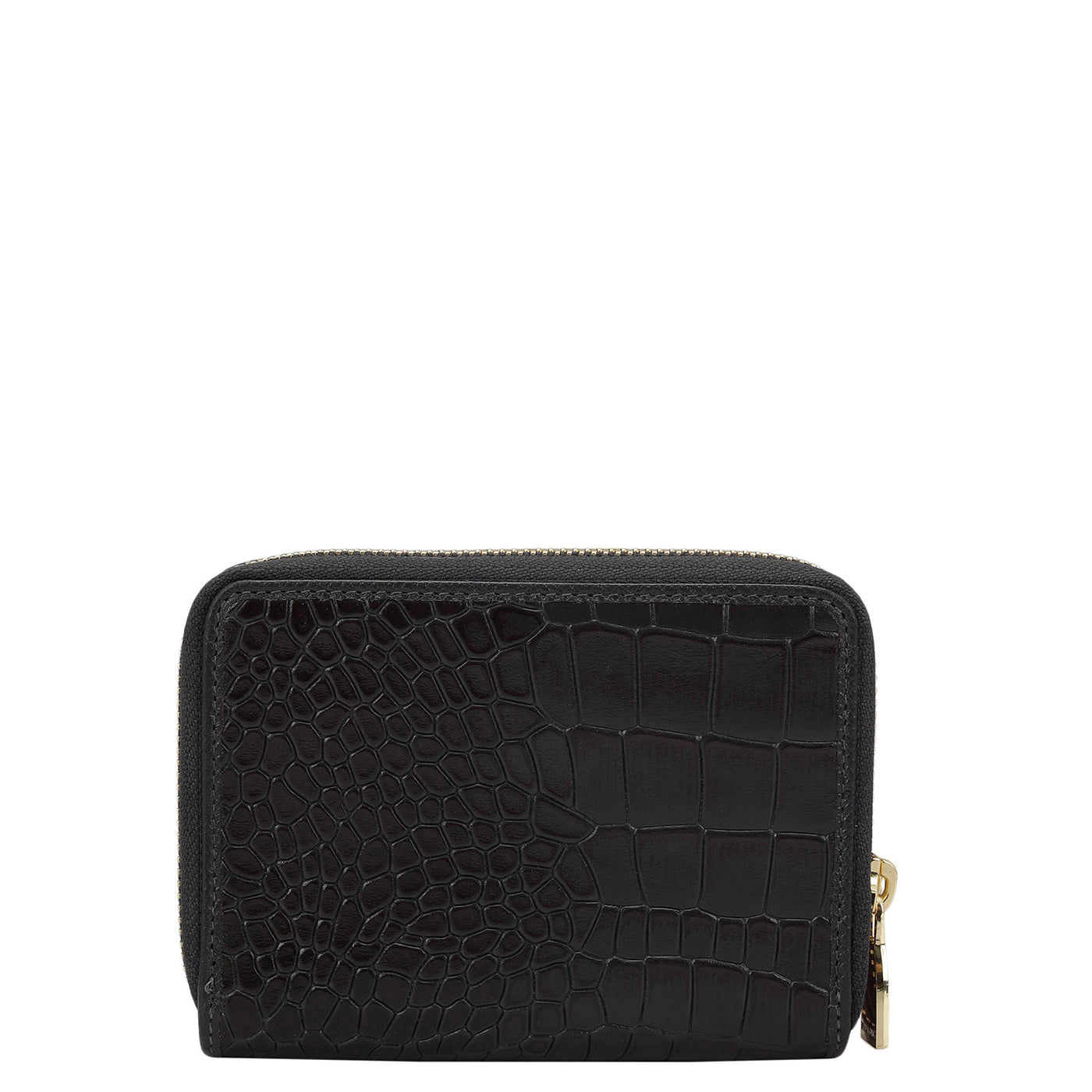 Croco Leather Ladies Wallet - Black