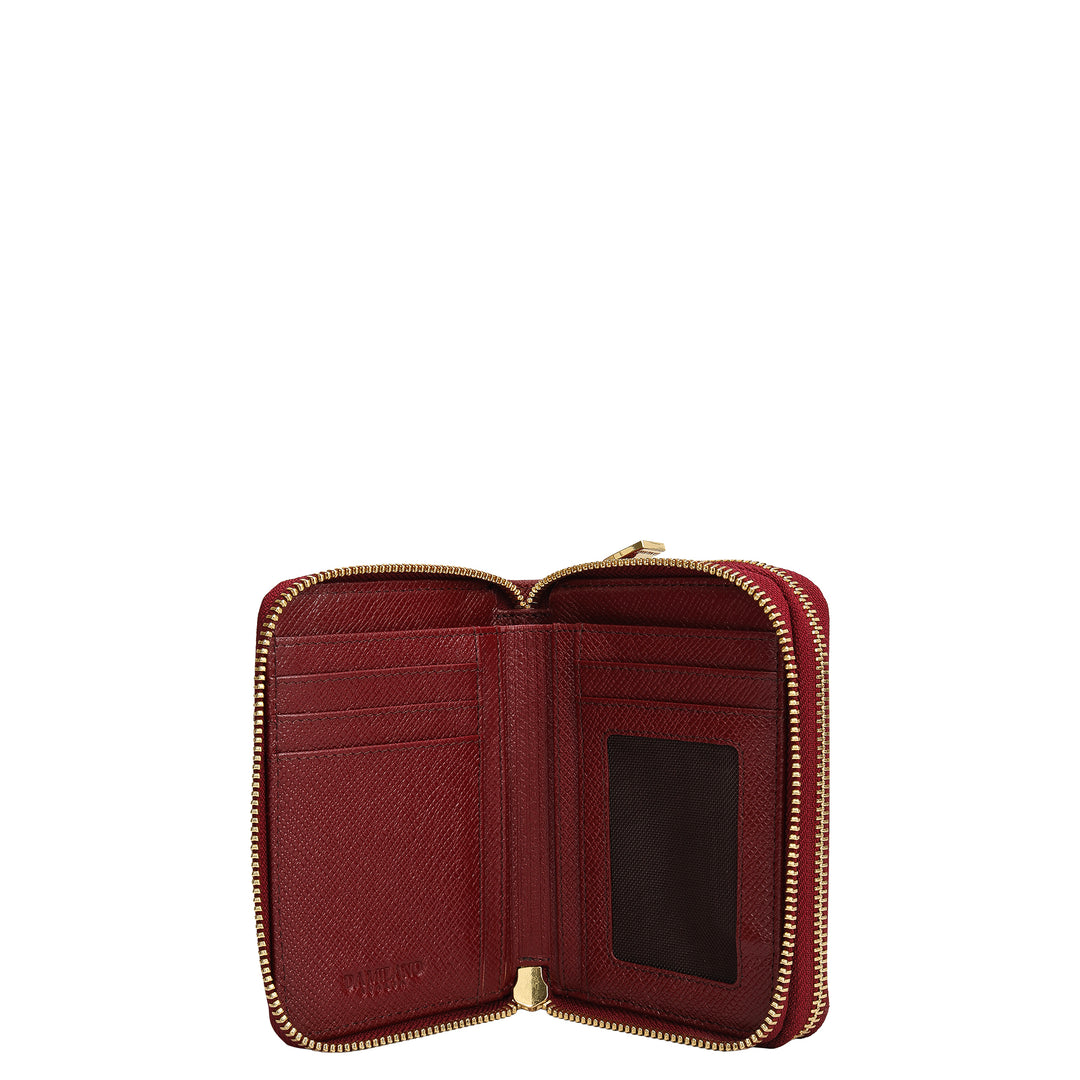 Croco Leather Ladies Wallet - Cherry