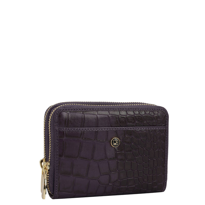 Croco Leather Ladies Wallet - Grapevine