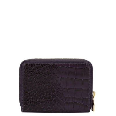 Croco Leather Ladies Wallet - Grapevine
