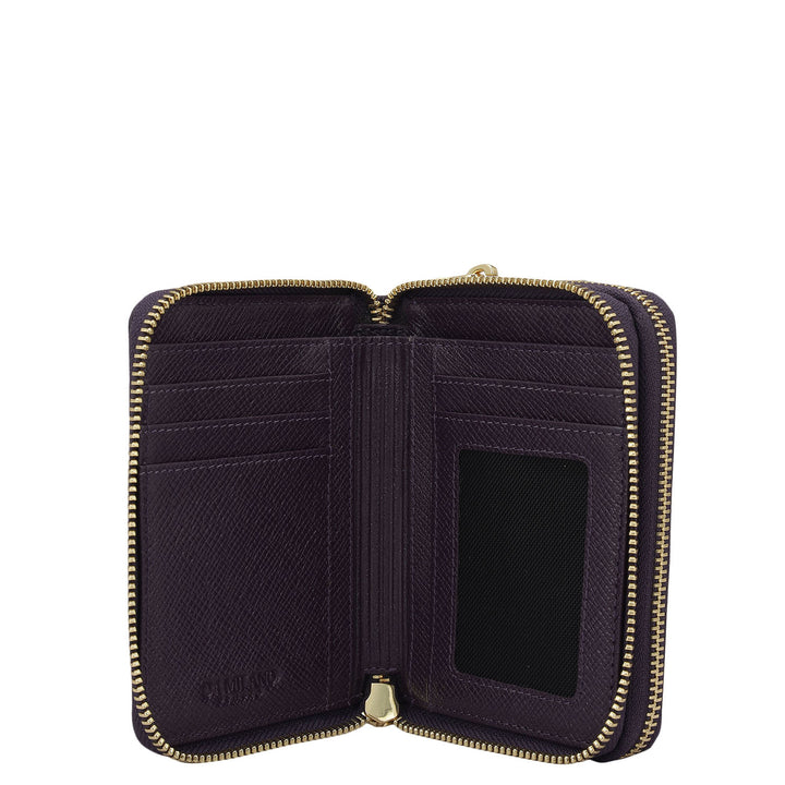 Croco Leather Ladies Wallet - Grapevine