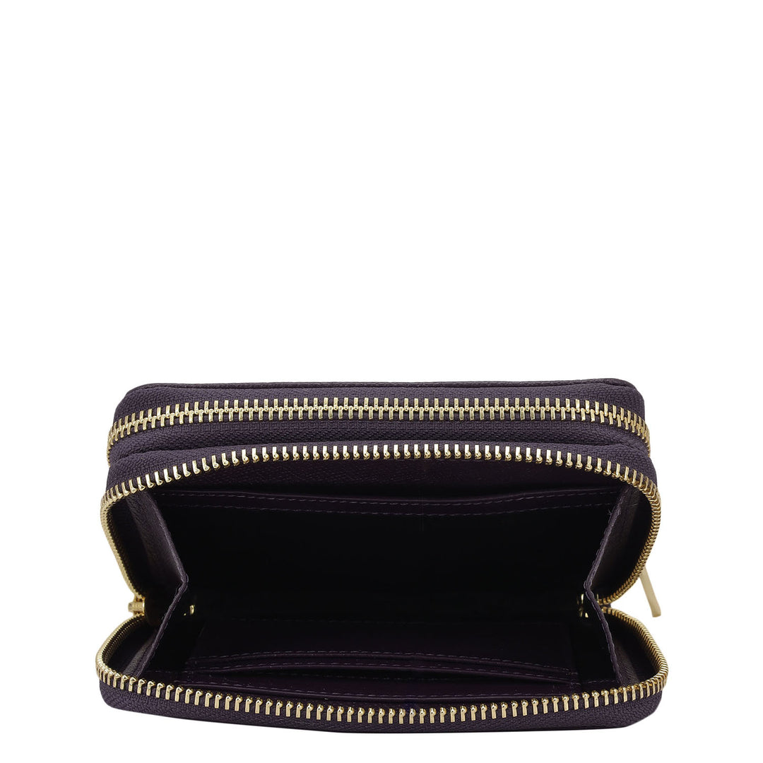 Croco Leather Ladies Wallet - Grapevine