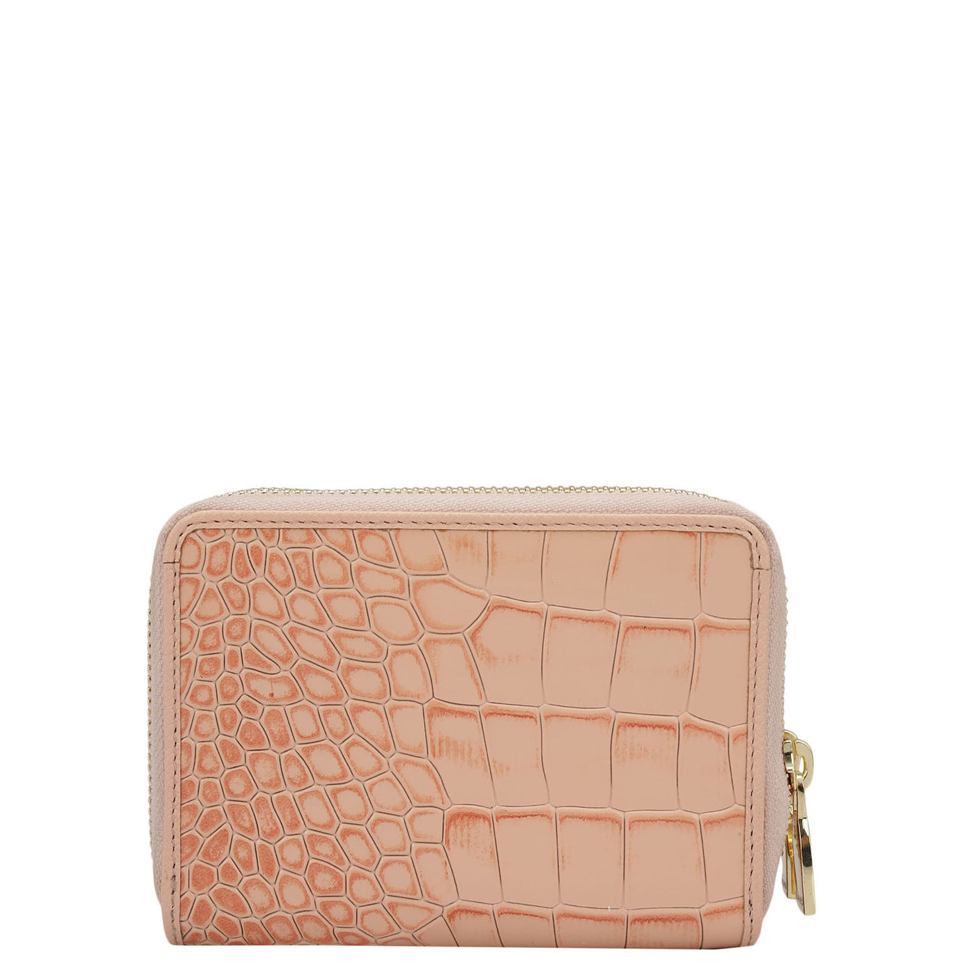 Croco Leather Ladies Wallet - Peach