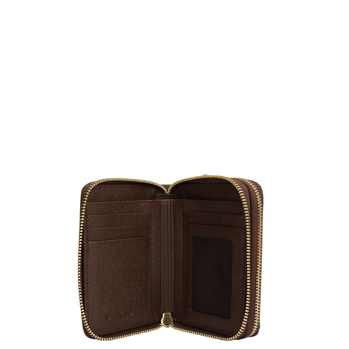 Croco Leather Ladies Wallet - Walnut