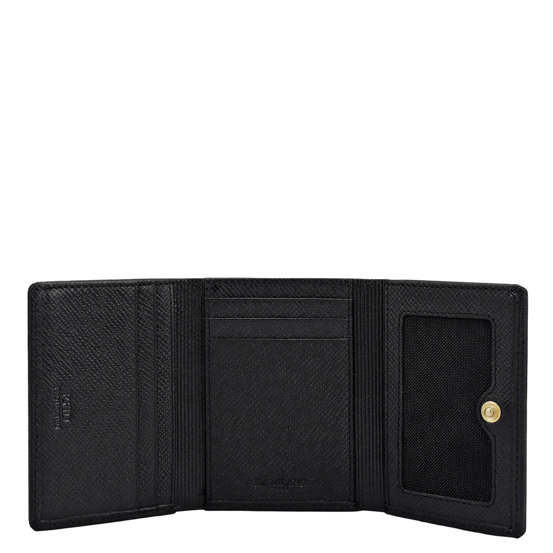 Croco Leather Ladies Wallet - Black