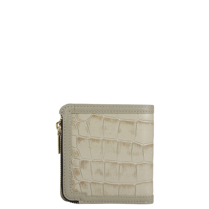 Croco Leather Ladies Wallet - Frost
