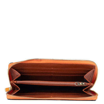 Ostrich Snake Leather Ladies Wallet - Orange