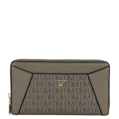 Monogram Franzy Leather Ladies Wallet - Fossil