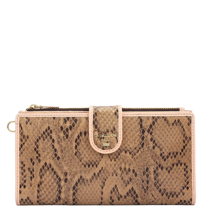 Snake  Leather Ladies Wallet - Beige