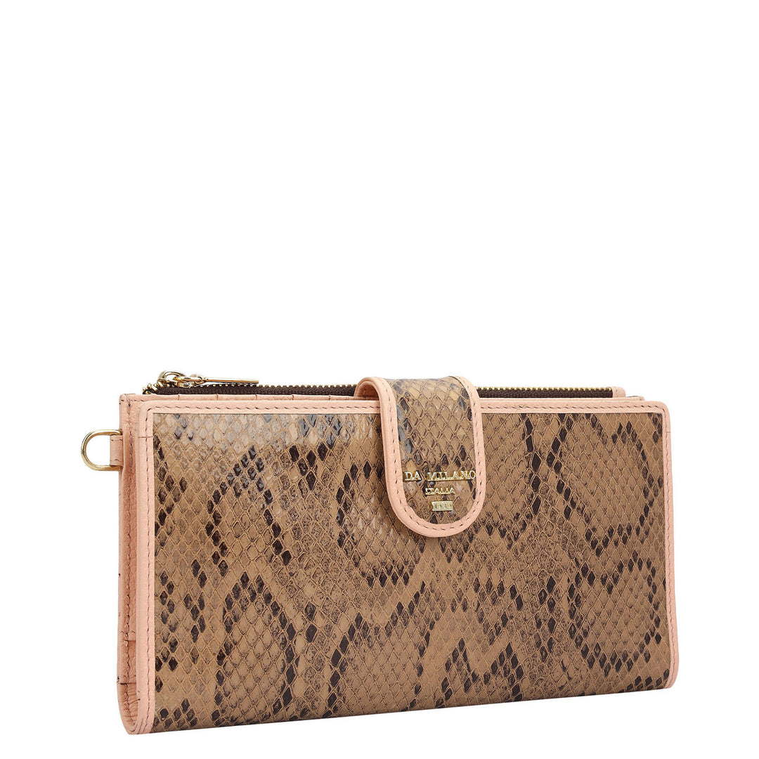 Snake  Leather Ladies Wallet - Beige