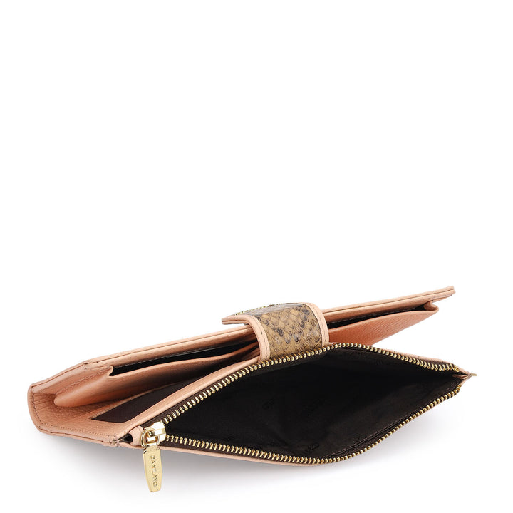 Snake  Leather Ladies Wallet - Beige