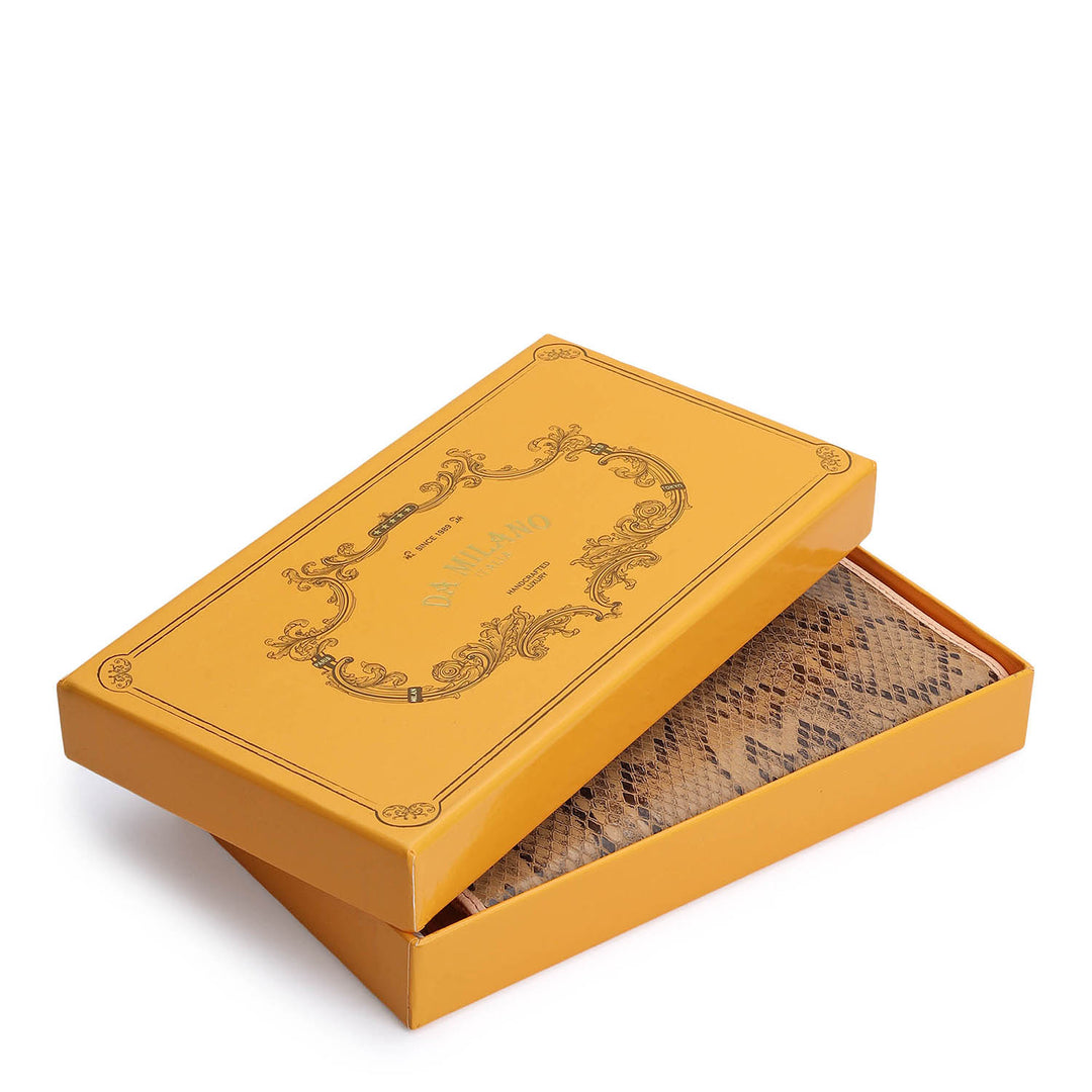 Snake  Leather Ladies Wallet - Beige