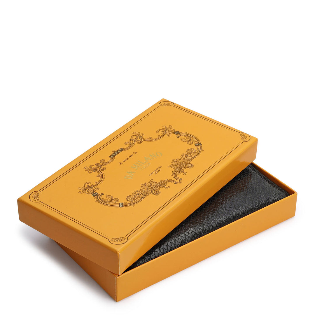 Snake  Leather Ladies Wallet - Black