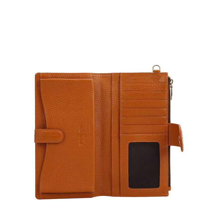 Snake  Leather Ladies Wallet - Orange