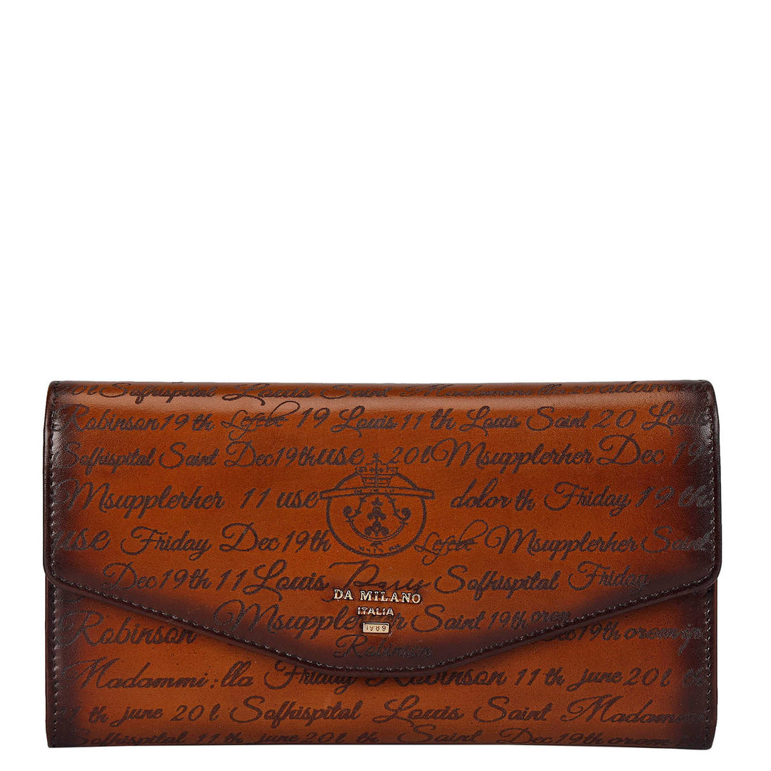Signato Leather Ladies Wallet Cognac Da Milano