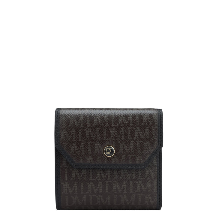 Monogram Leather Ladies Wallet - Chocolate